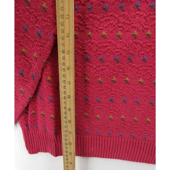 VINTAGE American Eagle Sweater Medium Pullover Birdseye AOP 90s USA * - Picture 5 of 11